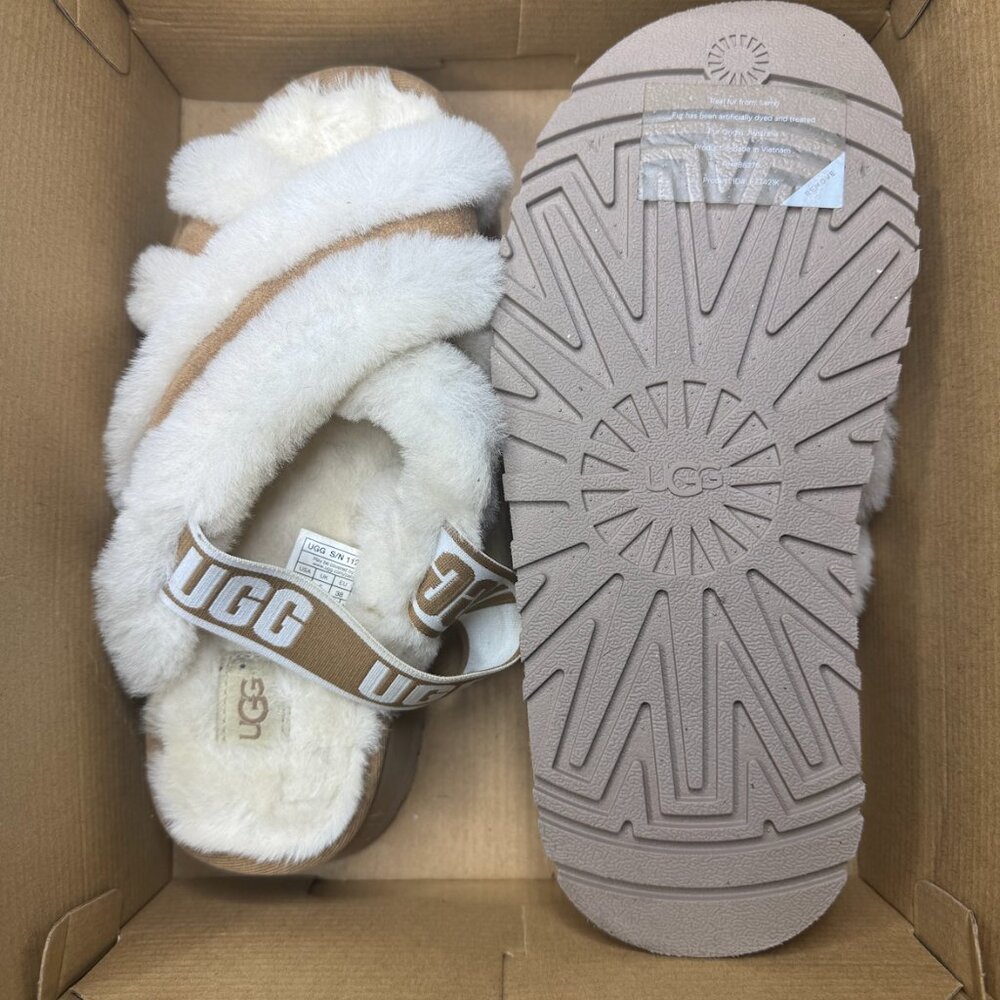 UGG Criss Cross Shearling Sandals – Cozy Indoor House Slippers – Size 7